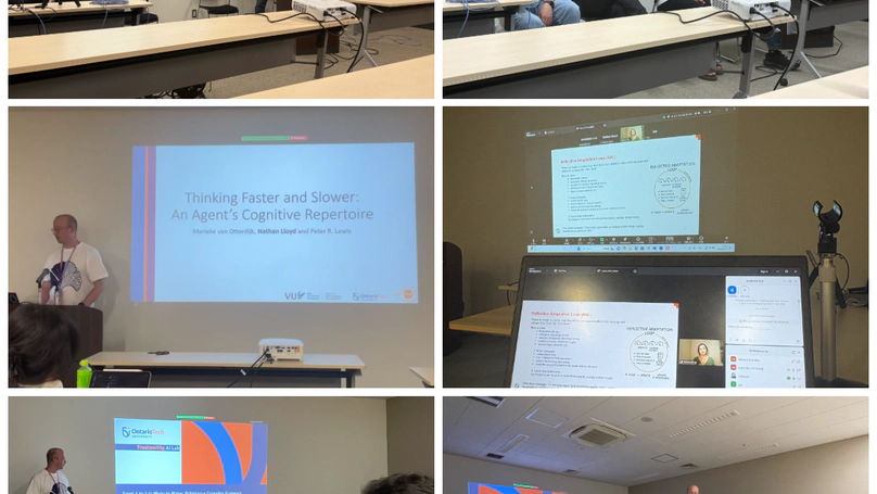 Nathan, Stavros, and Zahra present research at the Artificial Life Conference